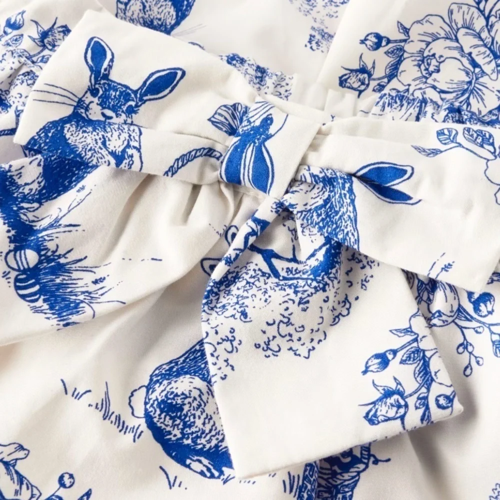 Gymboree NWT Blue and White Tiered Skort with Rabbit Print